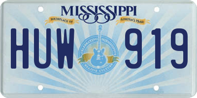MS license plate HUW919
