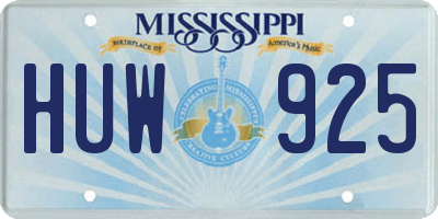 MS license plate HUW925