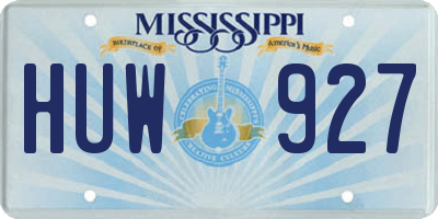 MS license plate HUW927