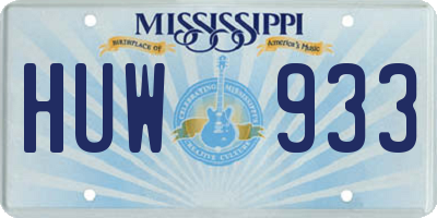 MS license plate HUW933
