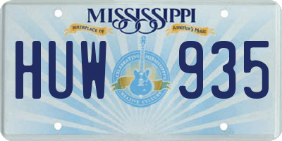 MS license plate HUW935