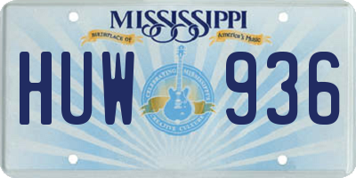 MS license plate HUW936