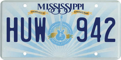 MS license plate HUW942