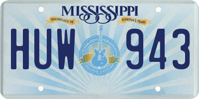 MS license plate HUW943