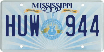 MS license plate HUW944