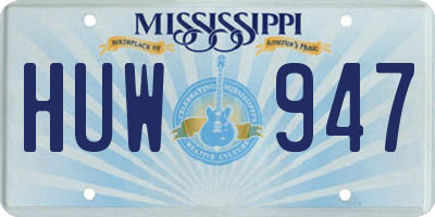 MS license plate HUW947