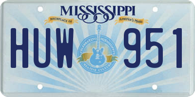 MS license plate HUW951