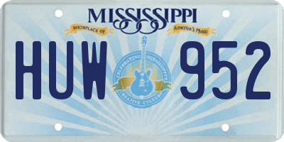 MS license plate HUW952