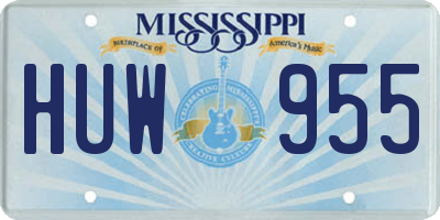 MS license plate HUW955