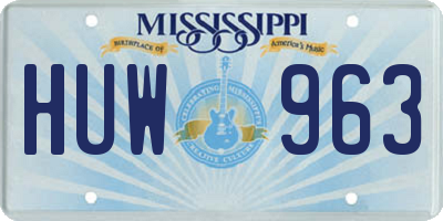MS license plate HUW963