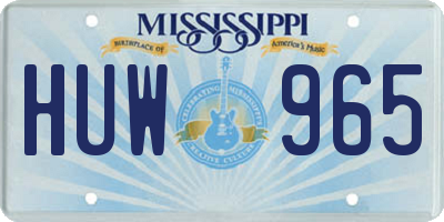 MS license plate HUW965