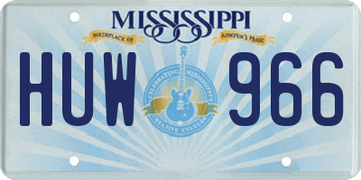 MS license plate HUW966