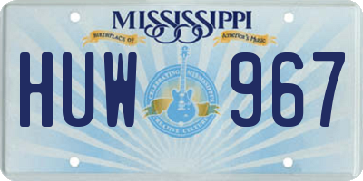 MS license plate HUW967