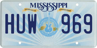 MS license plate HUW969