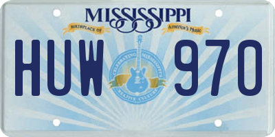 MS license plate HUW970