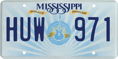 MS license plate HUW971