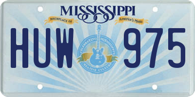 MS license plate HUW975