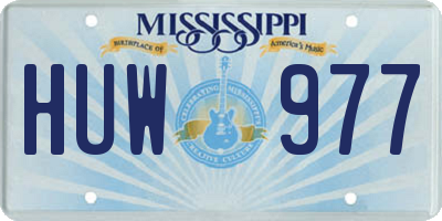 MS license plate HUW977