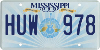 MS license plate HUW978