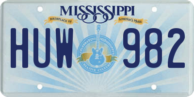 MS license plate HUW982