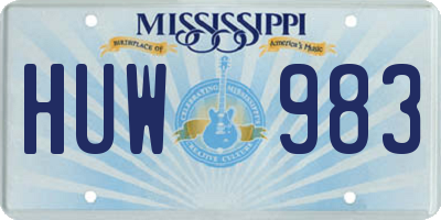 MS license plate HUW983