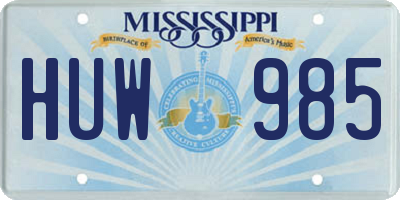 MS license plate HUW985