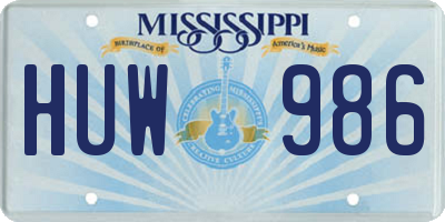 MS license plate HUW986