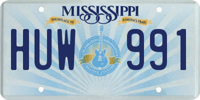 MS license plate HUW991