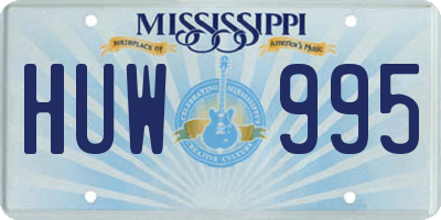 MS license plate HUW995