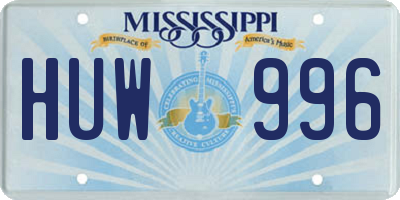 MS license plate HUW996
