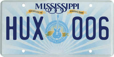 MS license plate HUX006