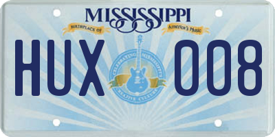 MS license plate HUX008