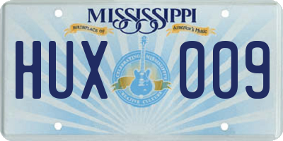 MS license plate HUX009