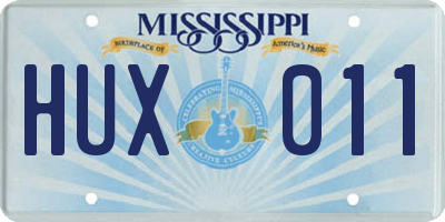 MS license plate HUX011