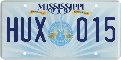 MS license plate HUX015