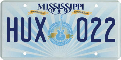MS license plate HUX022