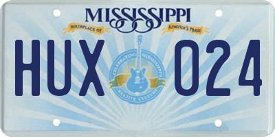 MS license plate HUX024