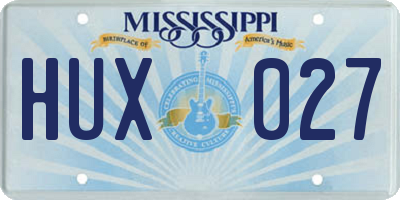 MS license plate HUX027