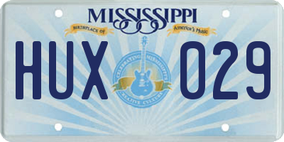 MS license plate HUX029