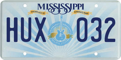 MS license plate HUX032