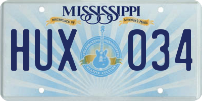 MS license plate HUX034