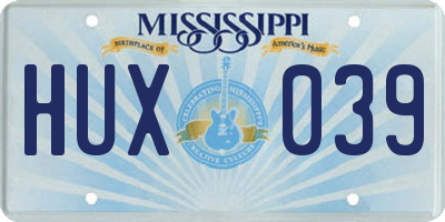 MS license plate HUX039