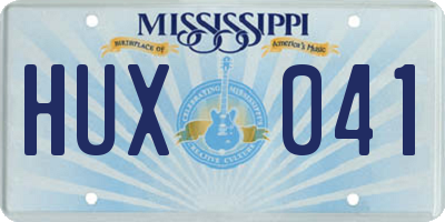 MS license plate HUX041
