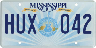 MS license plate HUX042