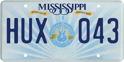 MS license plate HUX043