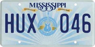 MS license plate HUX046
