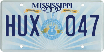 MS license plate HUX047