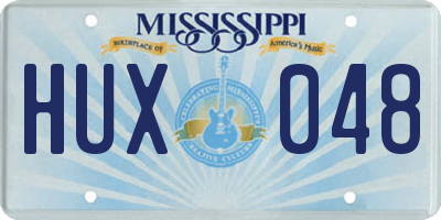 MS license plate HUX048