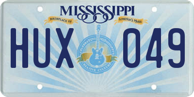 MS license plate HUX049