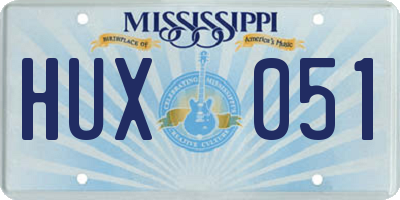 MS license plate HUX051